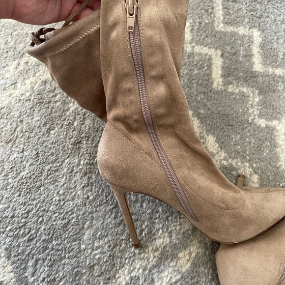 Taupe Suede Women's Boots - Picture 8 of 14